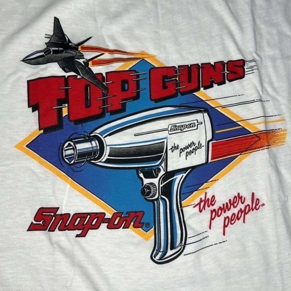 Top Guns Snap on The Power People vintage single stitch tshirt nwot‎